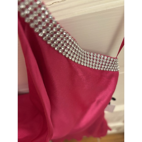 ASTR Women's Pink Sicily Halter Dress Lined Rhinestones Size Medium New $118 - Picture 6 of 11